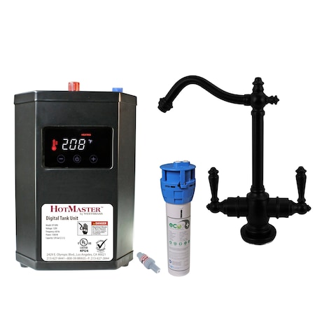 Westbrass Victorian 9" Instant Hot and Cold Water Dispenser W/ HotMaster DigiHot Digital Tank DT1F205-62
